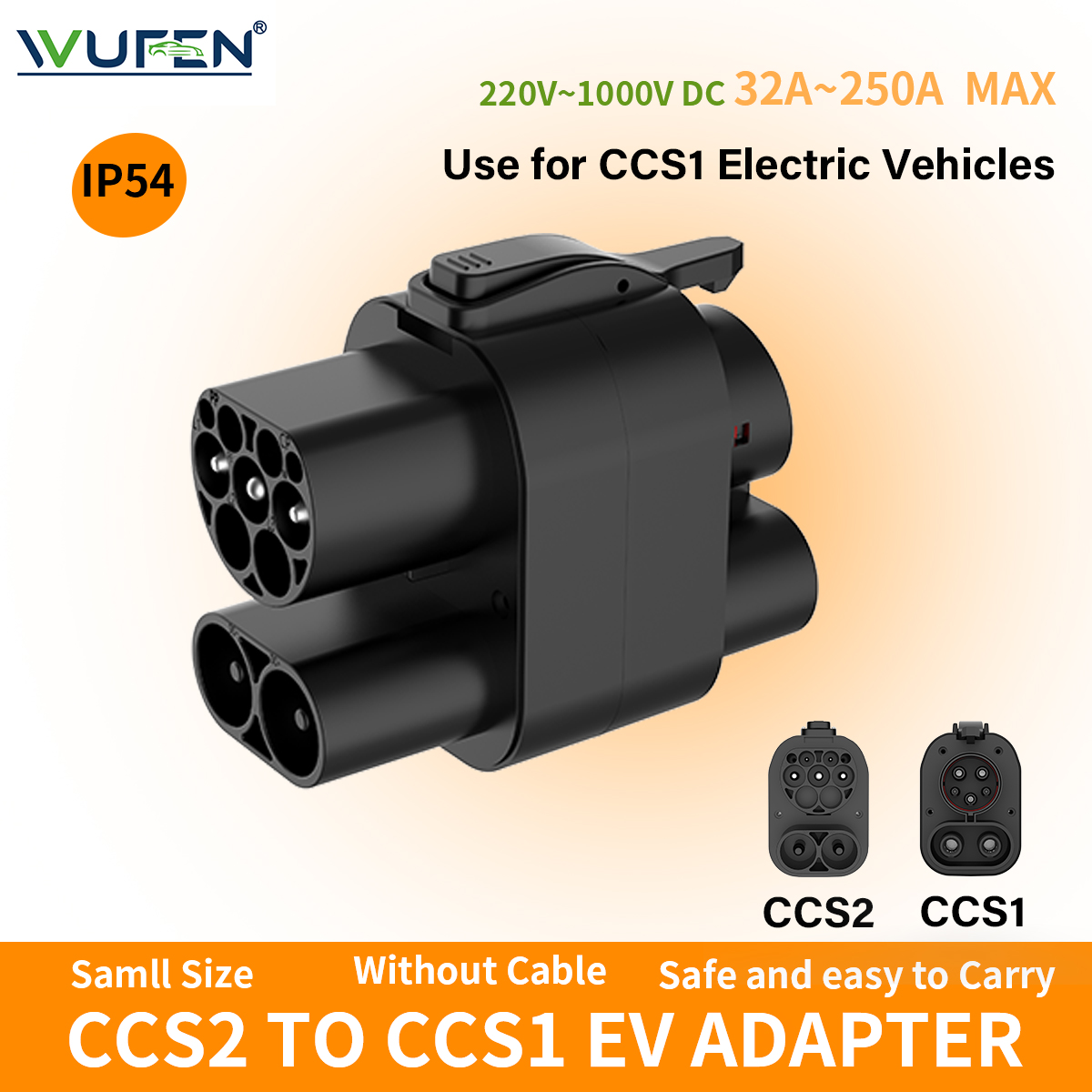WUFEN CCS2 a CCS1 EV adaptador - Ccs2 To Ccs1 Fast Charge Adapter 250Kw reseña y precio